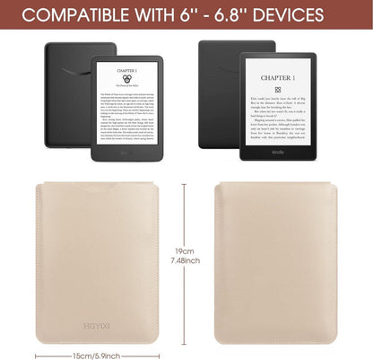 Lederhülle für 6,8 Zoll E-Book Reader, Weiß, HoYiXi