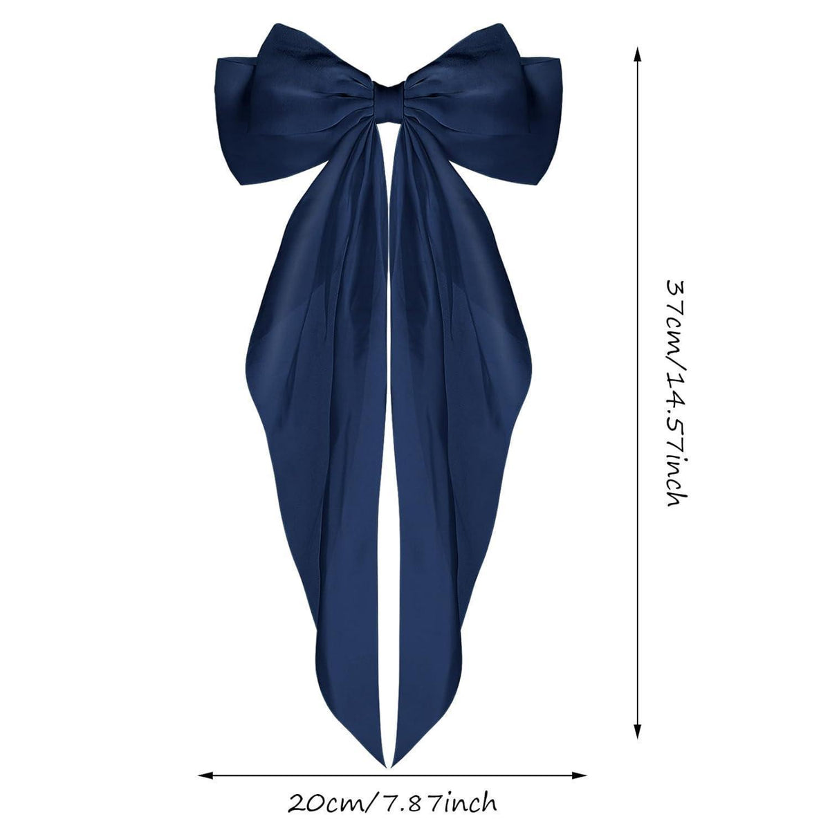 Haarspange mit großer Schleife und langem Band, Navy Blau