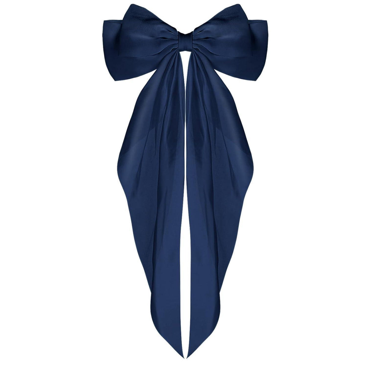 Haarspange mit großer Schleife und langem Band, Navy Blau
