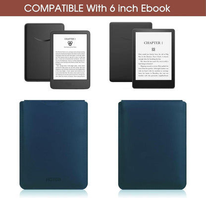 HoYiXi 6 Zoll E-Book Reader Hülle Leder Schutzhülle Blau