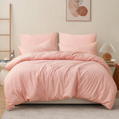 Bettwäsche Set 220x240 Rosa Mikrofaser Reißverschluss