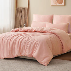 Bettwäsche 220x240 3teilig Rosa Mikrofaser Set mit
