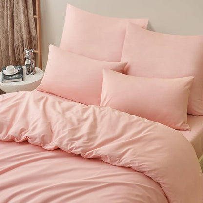 Bettwäsche Set 220x240 Rosa Mikrofaser Reißverschluss