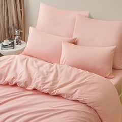 Bettwäsche Set 220x240 Rosa Mikrofaser Reißverschluss