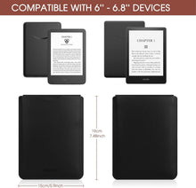 Schwarze 6,8 Zoll E-Reader Lederhülle für