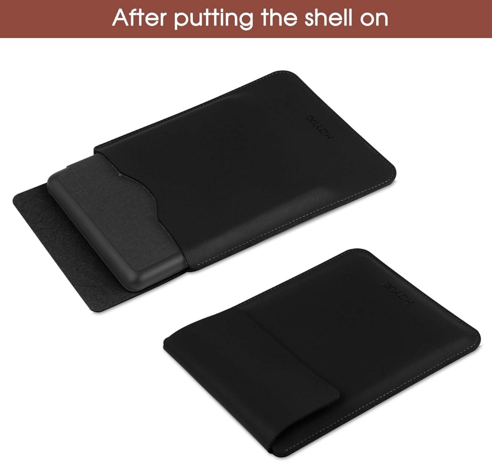 E-Reader Schutzhülle Leder 6,8 Zoll Schwarz Flip-In