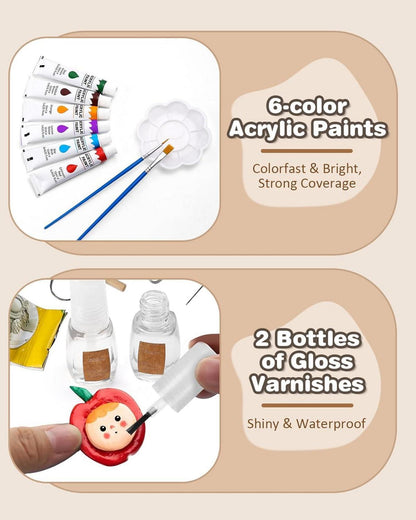 Anpro Ton-Töpfer-Set für Anfänger, DIY-Spielset mit Farben, Werkzeugen & Anleitung