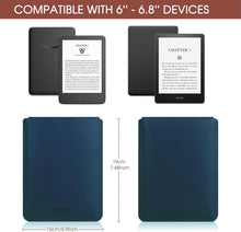 Schutzhülle für 6,8 Zoll E-Book Reader, Blaues Leder