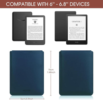 Schutzhülle für 6,8 Zoll E-Book Reader, Blaues Leder
