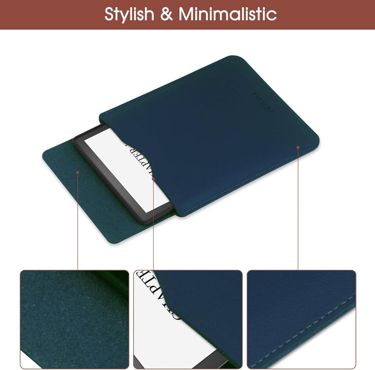 HoYiXi Leder Hülle für 6,8 Zoll E-Book Reader Blau