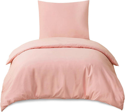 Bettwäsche Set 155x220 Rosa Pfirsch Mikrofaser Reißverschluss