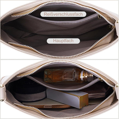 TIAASTAP Damen Handtasche klein PU Leder Umhängetasche Beige