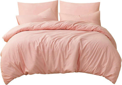Bettwäsche 200x220 Rosa Set Kissenbezug Mikrofaser Reißverschluss