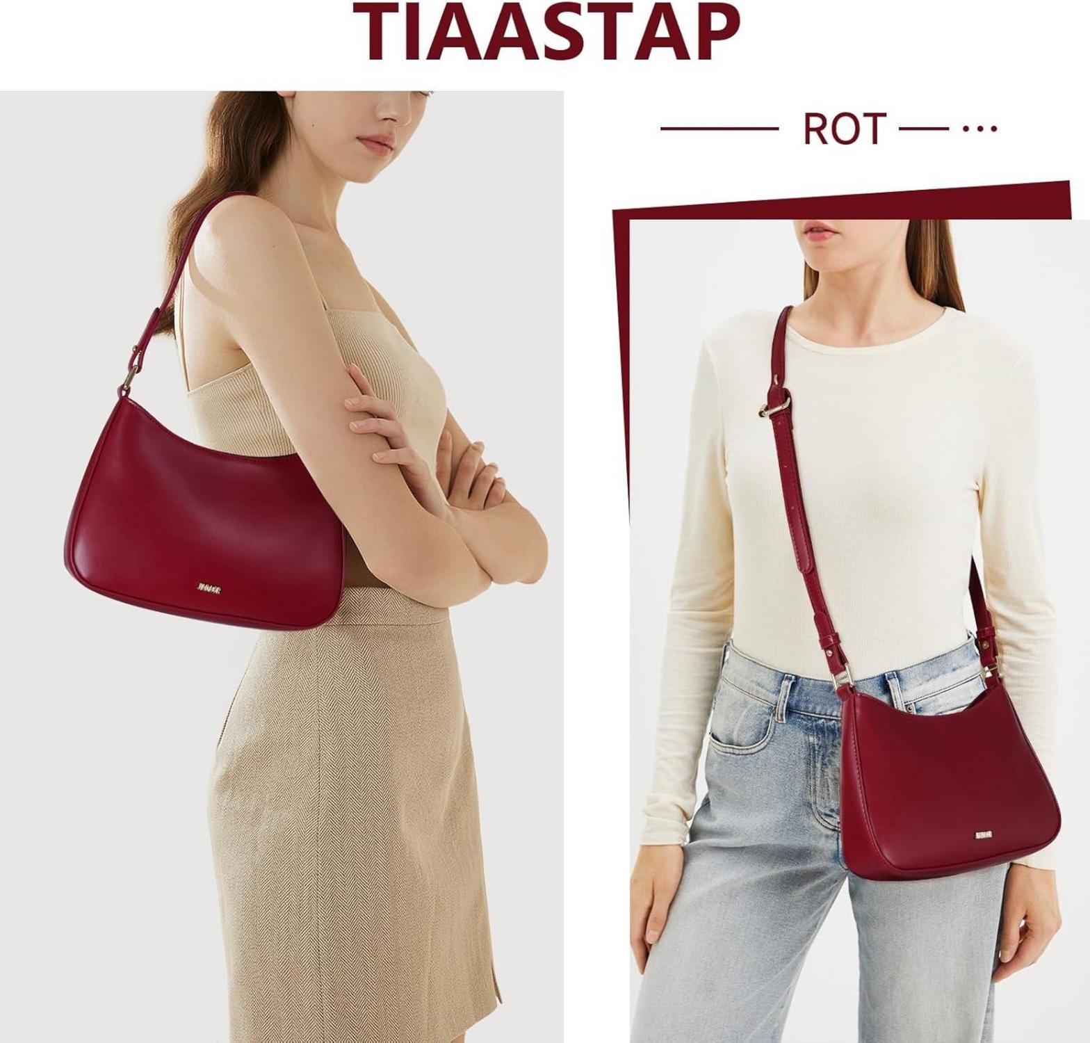TIAASTAP Damen Handtasche klein Hobo Bag Umhängetasche PU