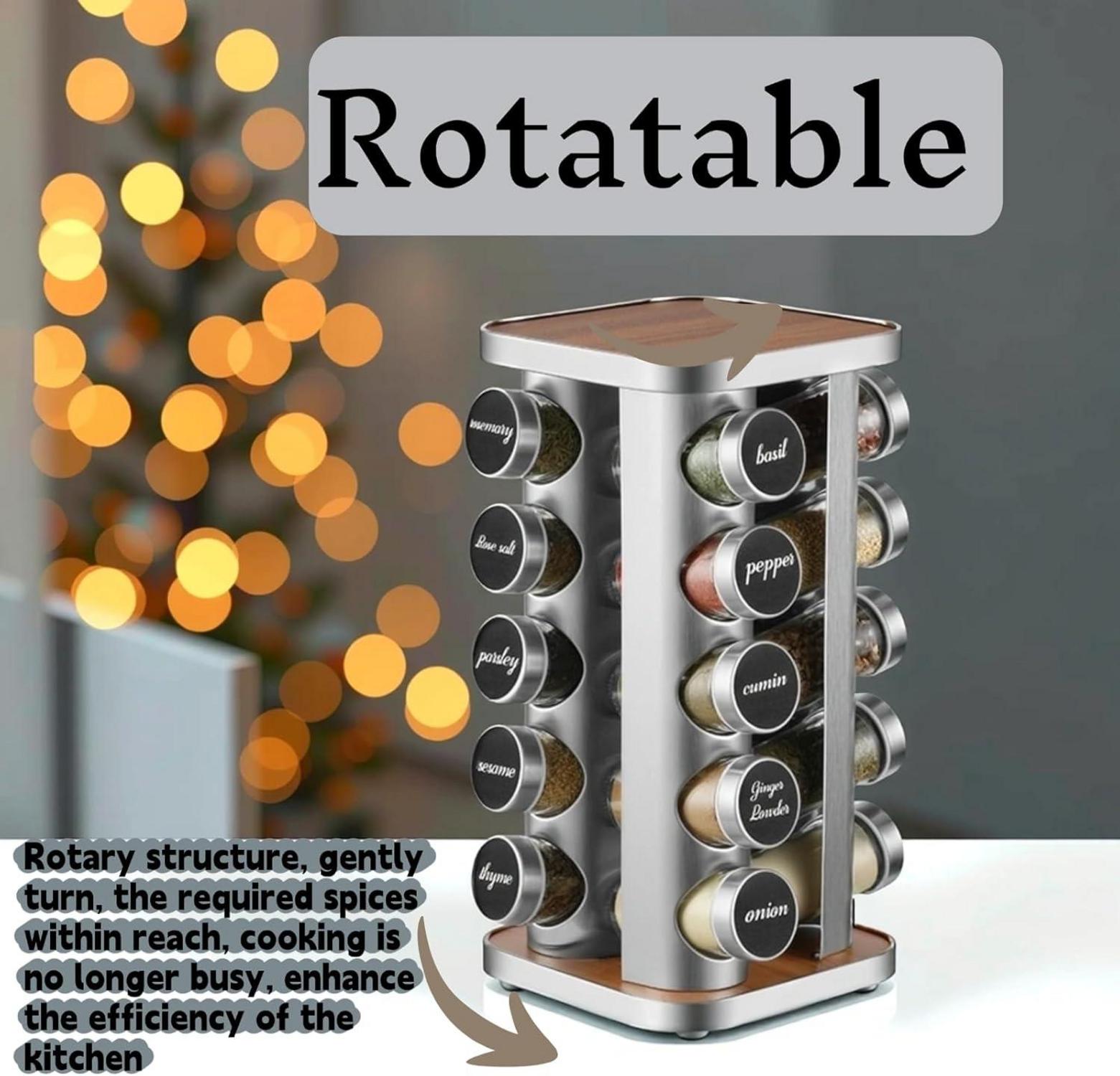 Drehbares Gewürzregal mit 20 Glasbehältern à 100 ml