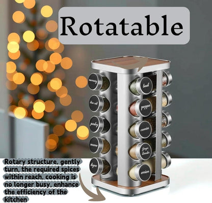 Drehbares Gewürzregal mit 20 Glasbehältern à 100 ml