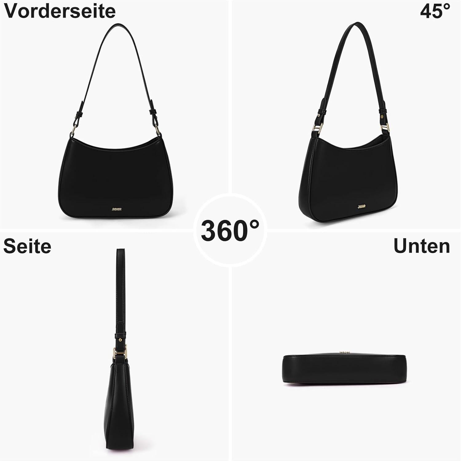 Kleine Damen Hobo Bag Umhängetasche PU Leder Schultertasche