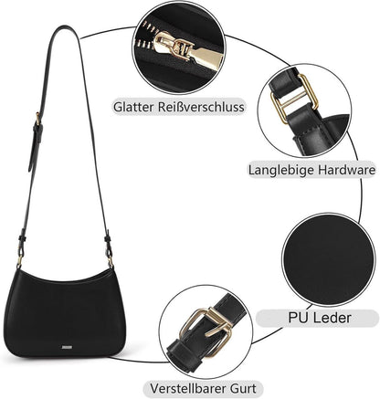 TIAASTAP Damen Handtasche Elegant Hobo Bag Y2K Schultertasche PU Leder