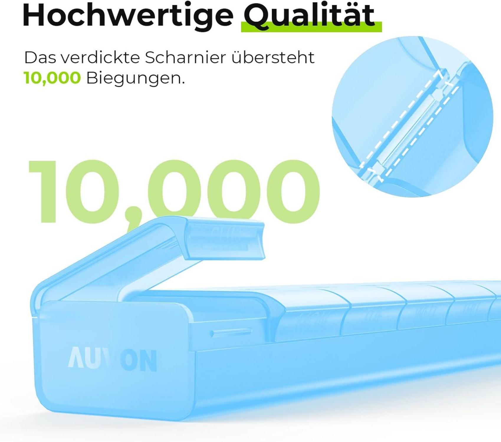 Tablettenbox 7 Tage Medikamentenbox BPA-frei tragbar Blau