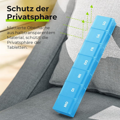 Tablettenbox 7 Tage Pillendose verbessertes Design Medikamentenbox
