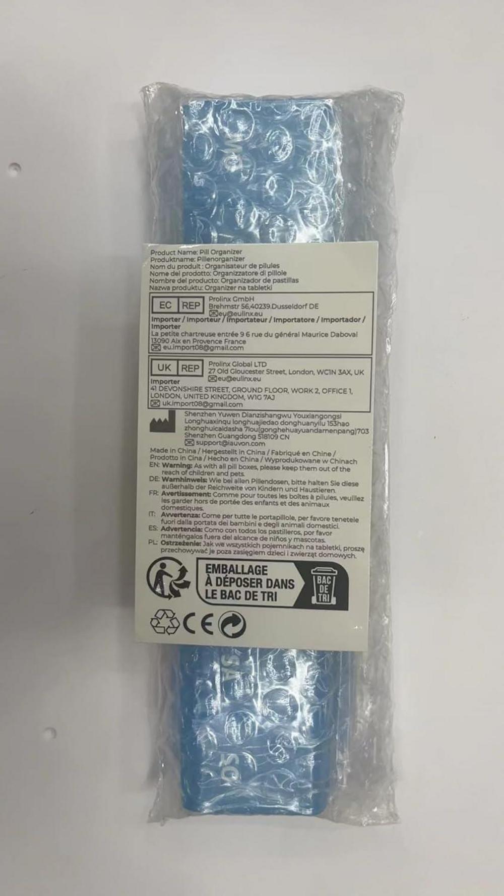 AUVON Tablettenbox 7 Tage, Pillendose Deutsch, BPA-frei