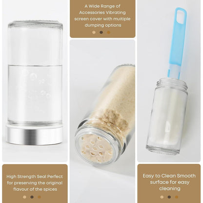 24er Set 100 ML Gewürzgläser Organizer Edelstahldeckel Streueinsatz