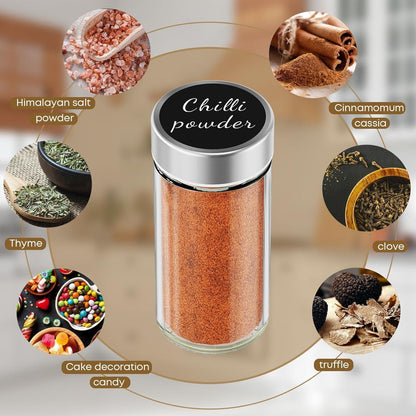 24er Set 100 ML Gewürzgläser Organizer Edelstahldeckel Streueinsatz