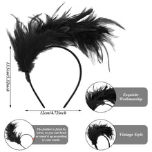 Feder Stirnband Fascinator 20er Jahre Haarschmuck Schwarz