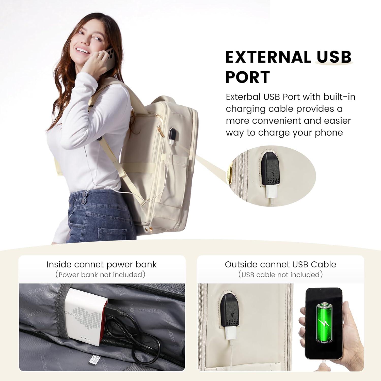 Handgepäck Rucksack 30-40l Damen Herren Reiserucksack Beige