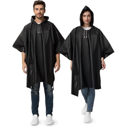 Regenponcho Damen Herren Wasserdicht 2er Set mit Rucksackabdeckung