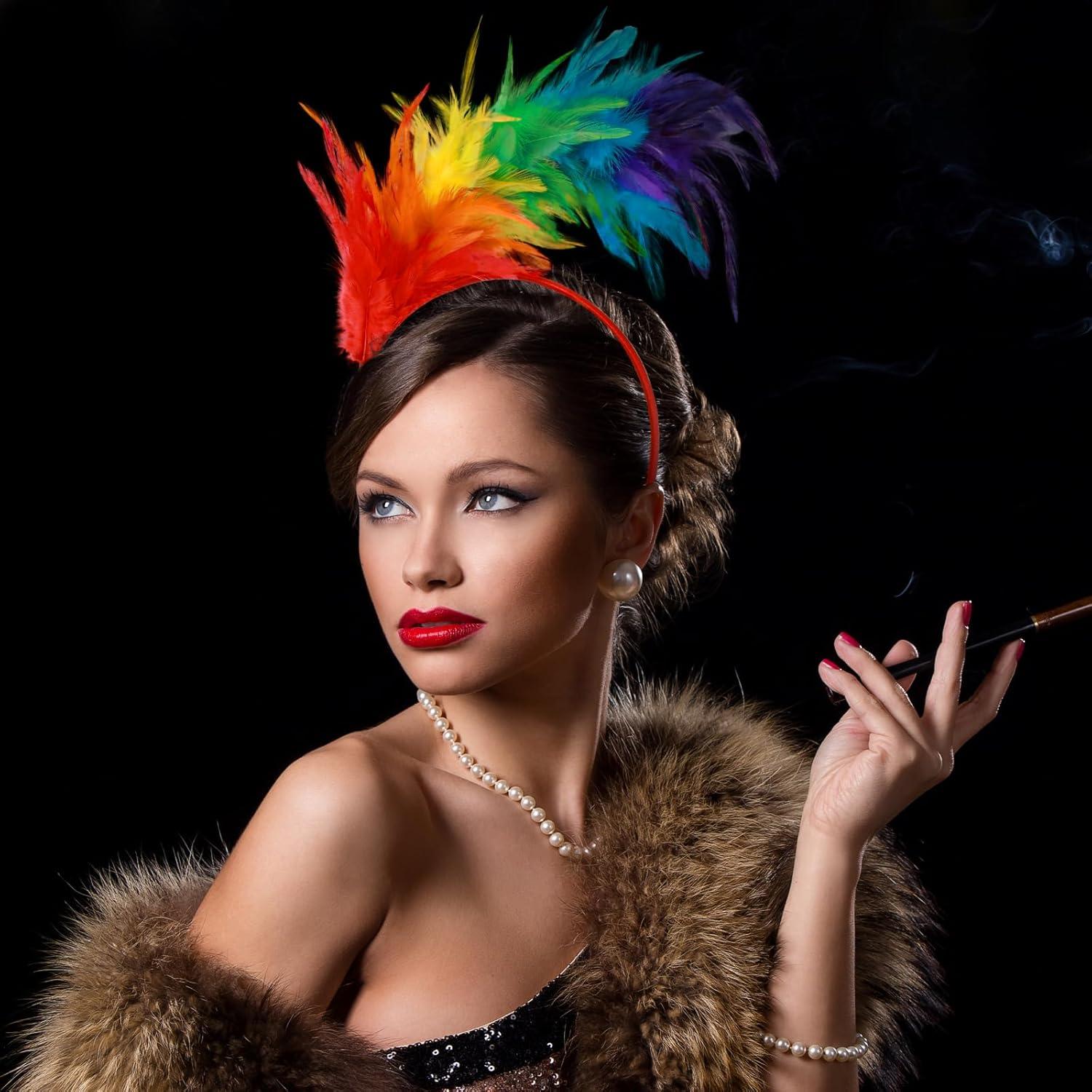 Fascinator Feder Stirnband Damen Haarreif Karneval 20er Jahre Cosplay