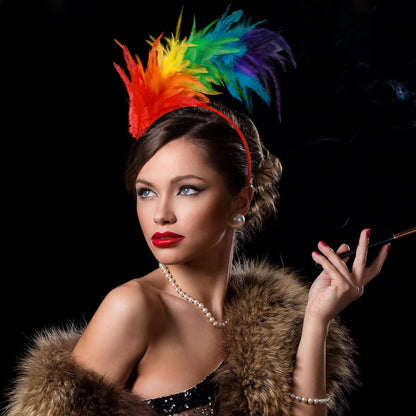 Fascinator Feder Stirnband Damen Haarreif Karneval 20er Jahre Cosplay