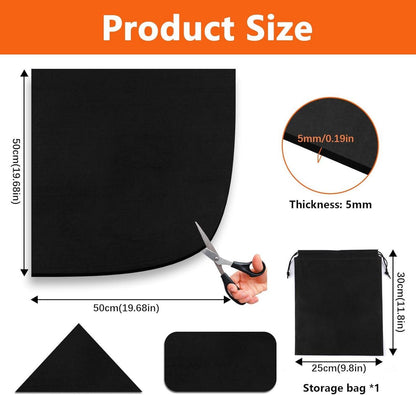 Feuerfeste Unterlage 50x50cm Stark 5mm mit Aufbewahrungstasche - BBQ Grill Camping Schweißen Kamin Schutzmatt