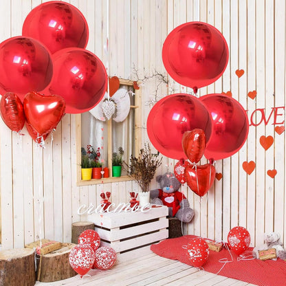4D Weihnachten Folienballon 22 Zoll Rot 6 Stk Metallic Rote Luftballons