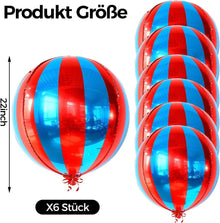 VIKY 6er Set Zirkus Luftballons Rot Blau 22 Zoll für