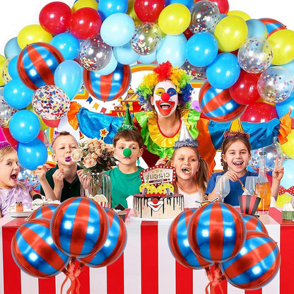 Luftballons 22 Zoll Zirkus Deko Folienballon Blau Rot 6er Set