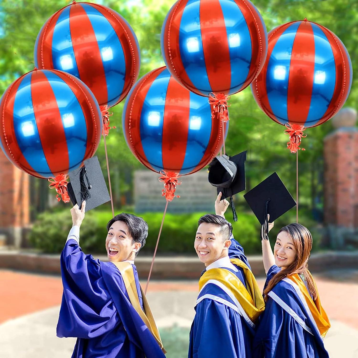 Luftballons 22 Zoll Zirkus Deko Folienballon Blau Rot 6er Set