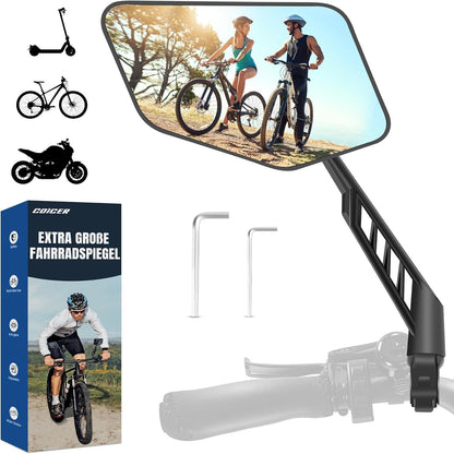 Fahrradspiegel links groß, 360° verstellbar für E-Bike