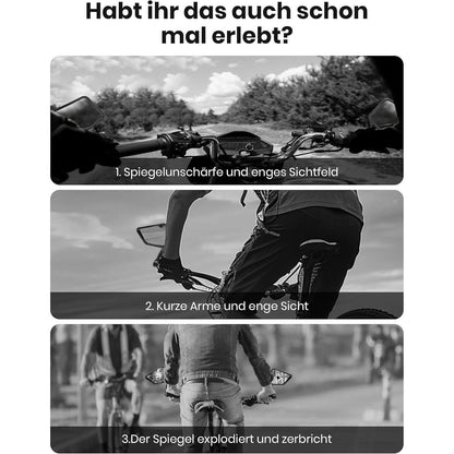 Fahrradspiegel links groß, 360° verstellbar für E-Bike