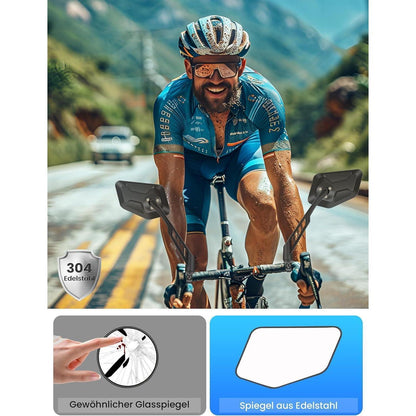 Fahrradspiegel links groß, 360° verstellbar für E-Bike