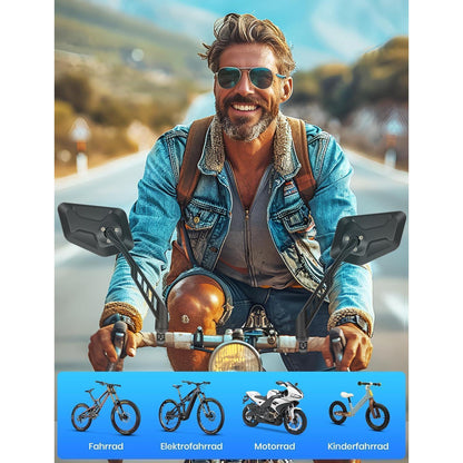 Fahrradspiegel links groß, 360° verstellbar für E-Bike