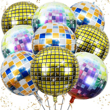 6er Discokugel Folienballon Set Gold 22 Zoll für 70 80 90er Jahre