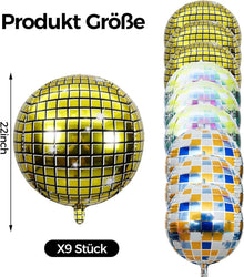 Discokugel Luftballon 22 Zoll 4D Gold Disco Party Deko