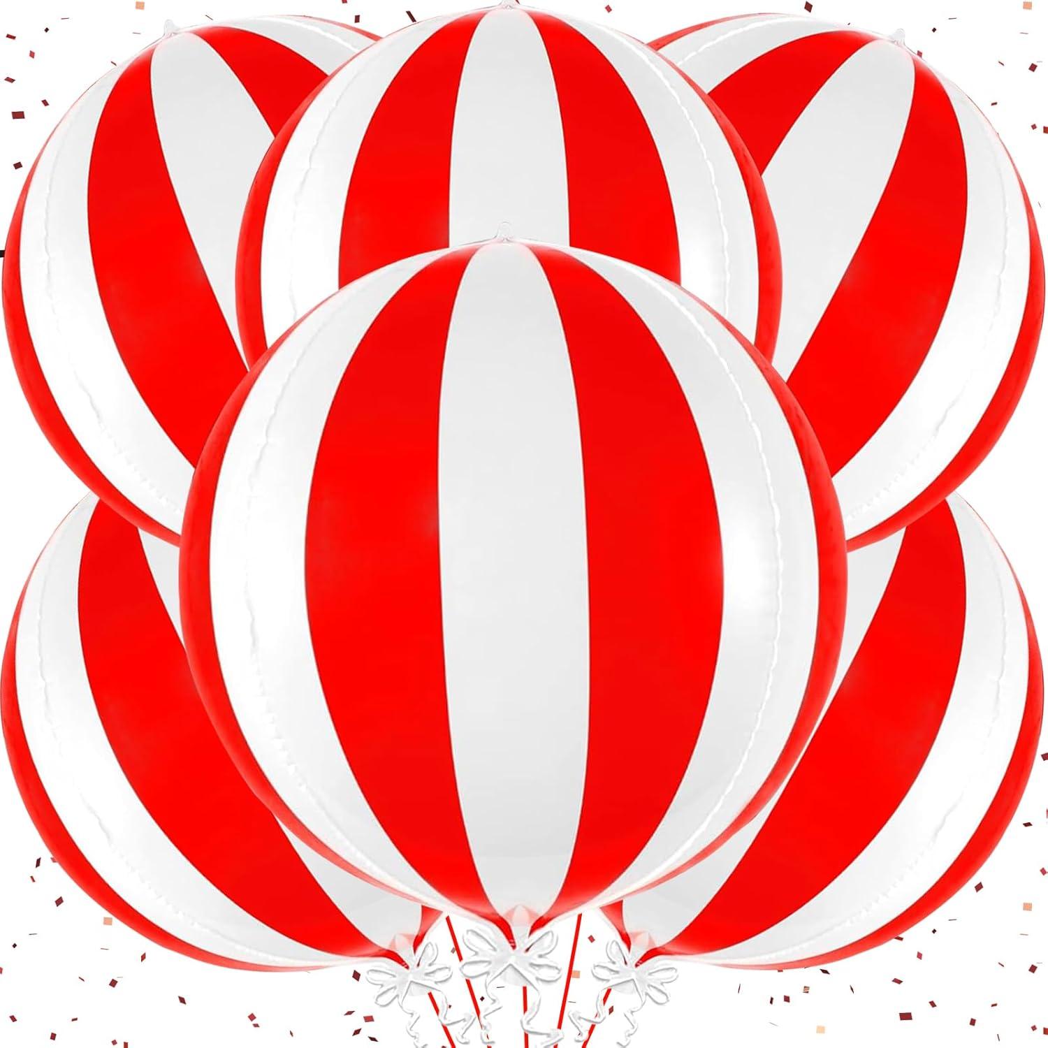Luftballons Rot Weiß Zirkus Karneval Party Deko Helium Ballon