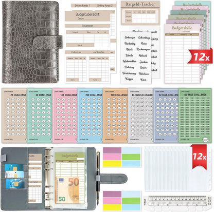 Budget Planner Deutsch Sparbuch A6 Leder Binder Taschen