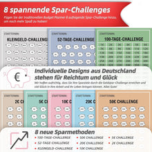 Budget Planner Deutsch Startset mit 8 Sparchallenges - A6