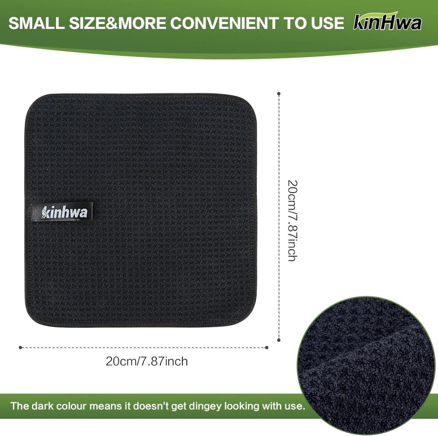Schwarze Mikrofaser Spültücher 20x20cm 6er Set waschbar