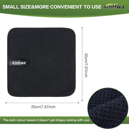 Schwarze Mikrofaser Spültücher 20x20cm 6er Set waschbar