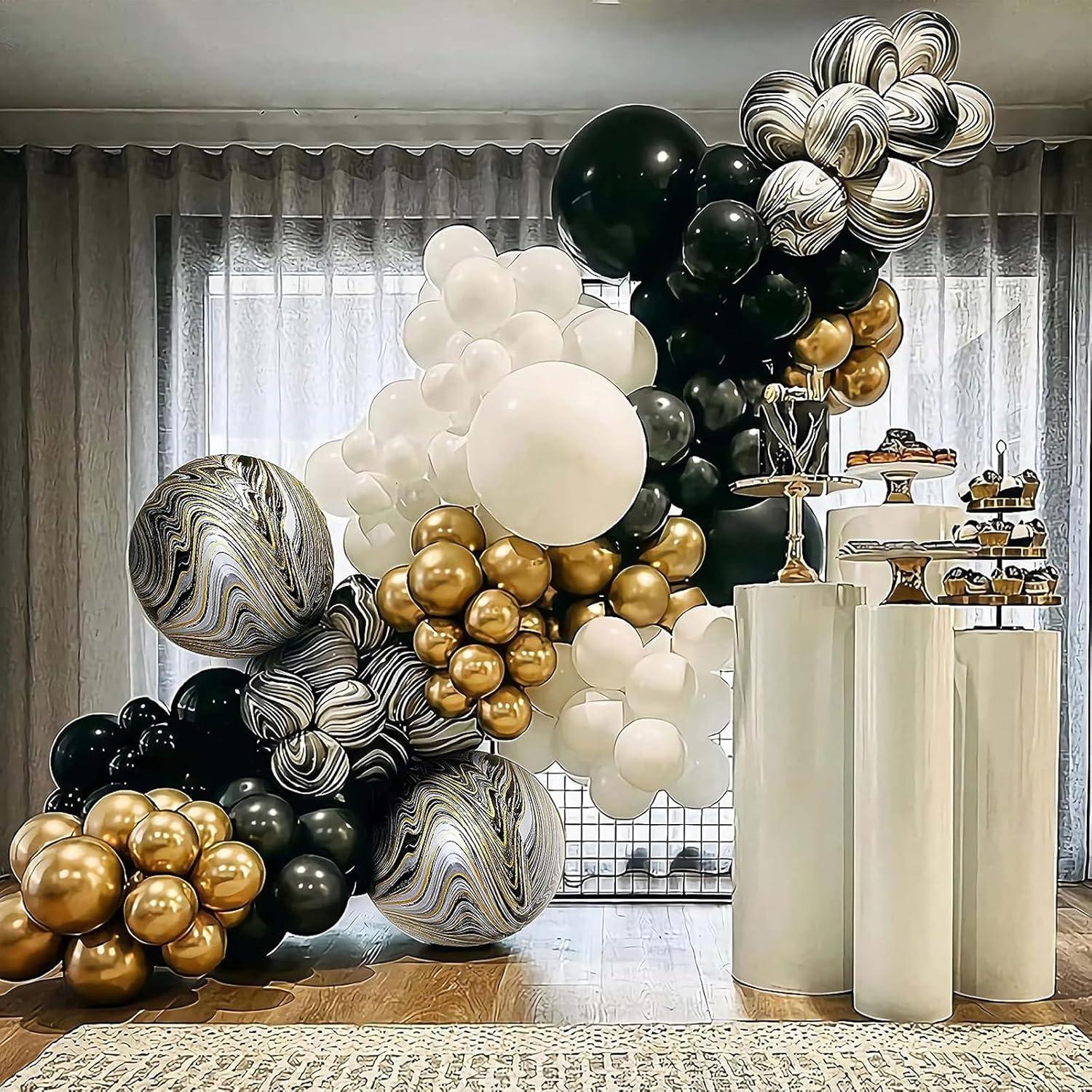VIKY Geburtstag Luftballons Schwarz Gold 6 Stk Achat Folienballon 22 Zoll