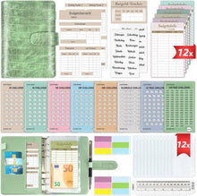 Budget Planner Startset mit 8 Spar Challenges A6 Leder Binder Stuffing